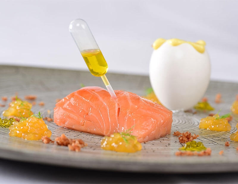 Saumon au melon et speck