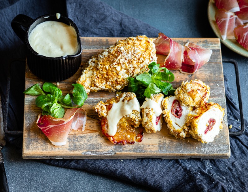 Cordon bleu de poulet au Speck Alto Adige IGP et mozzarella